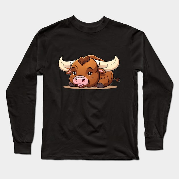 Cute Cow Long Sleeve T-Shirt by Jackson Williams